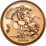 2004 Gold Sovereign Elizabeth II Bullion Coin - In Sleeve Reverse Design