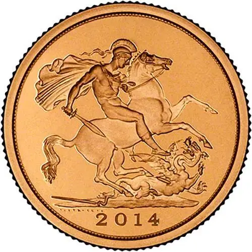 2014 Whole Coin Set Sovereign - 5 Coins Gold Proof Reverse