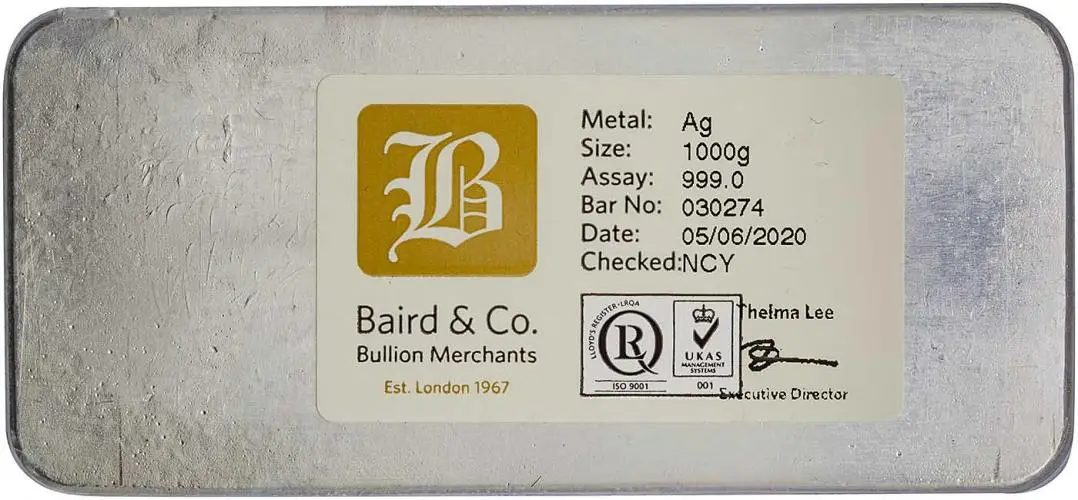 1 Kg Silver Bar Baird - Cast reverse