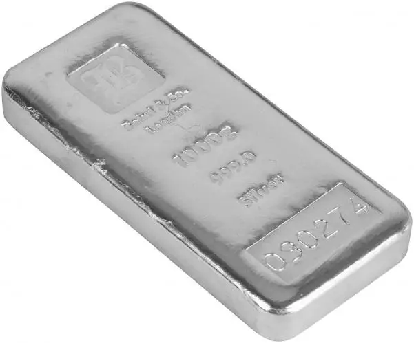 Silver 1 Kg Bar Baird - Cast side view