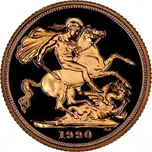 1990 Whole Coin Set Sovereign - 3 Coins Gold Proof Reverse