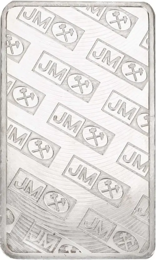 Silver Bullion Ungraded 100 Ounce  Bar Pre-Owned Johnson Matthey reverse