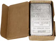 Silver Bullion Ungraded 100 Ounce  Bar Pre-Owned Johnson Matthey open box