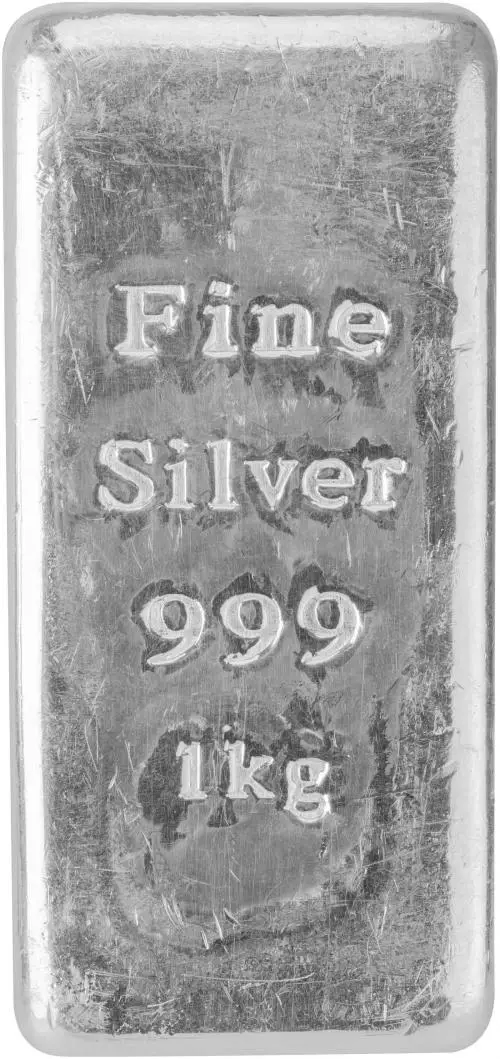 1 Kilo Silver Bar Unbranded - Secondary Market side view