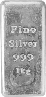 1 Kilo Silver Bar Unbranded - Secondary Market side view