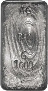 1 Kilo Silver Bar Unbranded - Secondary Market