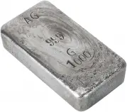 No Mint Stamp Silver 1 Kilogram  Bar Without Cert Pre-Owned side view