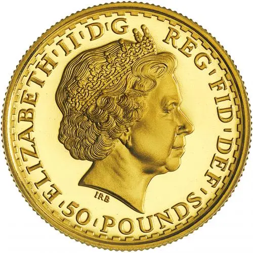 2002 Gold Proof 0.5 Ounce Britannia Coin - In Capsule obverse