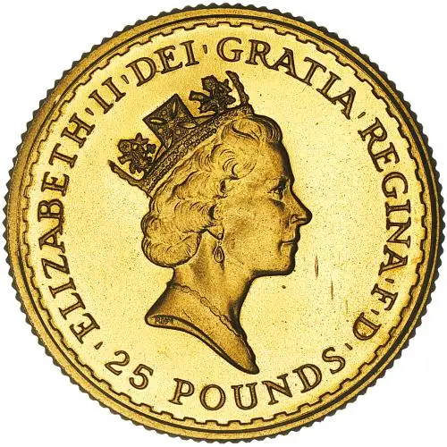 1987 Gold 0.25 oz Britannia Bullion Coin obverse