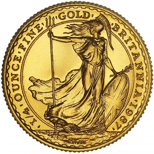 1987 Gold 0.25 oz Britannia Bullion Coin reverse