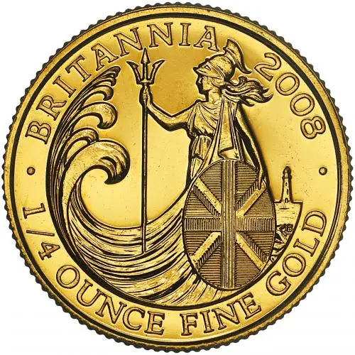 2008 Gold 0.25oz Britannia Bullion Coin reverse