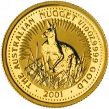 2001 Gold 0.1 oz Kangaroo Nugget $15 Perth Mint Bullion Coin