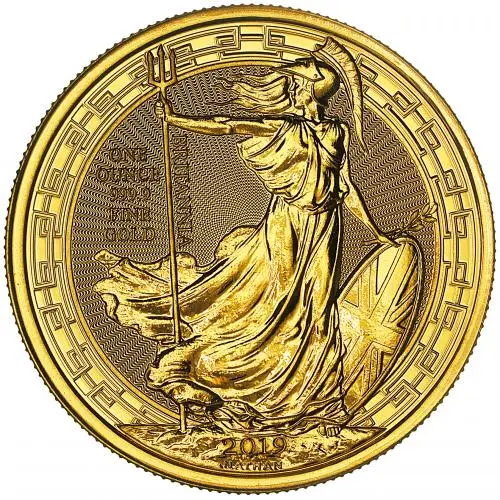 2019 Gold Britannia 1 oz Bullion Coin - Oriental Border reverse chards