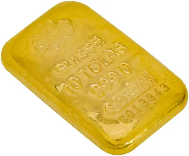 10 Tola Gold Bar Pamp - Pre-Owned side view