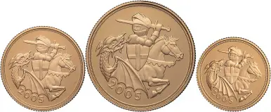 2005 Gold Proof Sovereign Elizabeth II 3 Coin Set with Cert  1