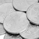 1 oz Silver Eagle Bullion Coins - Minty chards image design and date may vary reverse cropped image up close