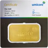 100g Gold Bar Umicore - Pre-Owned 