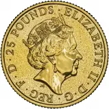 2018 Gold Bullion Ungraded 0.25 Ounce Queen's Beasts Red Dragon of Wales  Coin Single United Kingdom The Royal Mint obverse