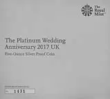 2017 5 oz Silver Coin Proof Platinum Wedding 21787