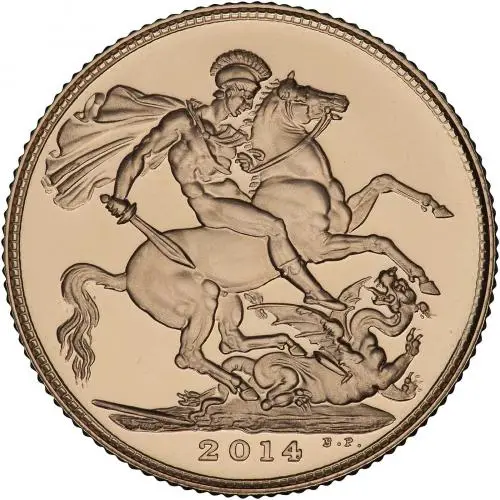 2014 Struck On 22nd July Gold Proof Sovereign Elizabeth II The Royal Birthday Celebration  Pound Sterling  Coin Single with Cert United Kingdom The Royal Mint reverse