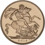 2014 Gold Uncirculated Sovereign Elizabeth II The Royal Birthday Celebration  Strike on the Day Coin - Pre-Owned