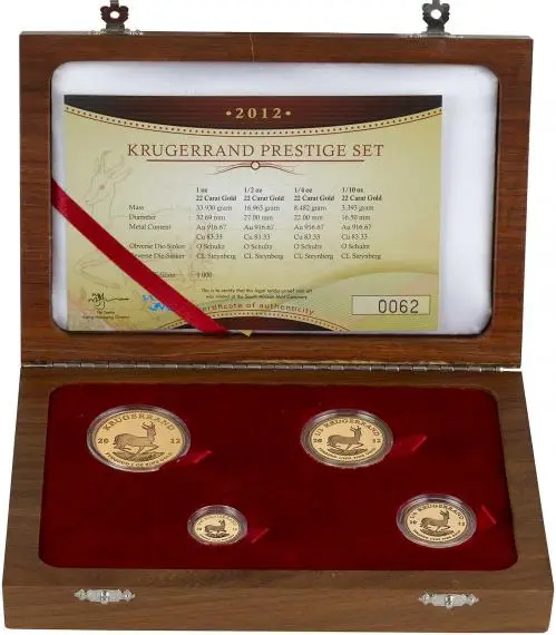 2012 Gold Proof Krugerrand  Coin Sets Without Cert South Africa South African Mint 4 Coins in box