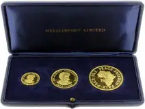 1875 - 1965 Gold Dr. Albert Schweizer 3 Piece Medallion Set Metal Import