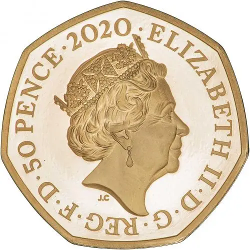 2020 Rosalind Franklin Gold Proof 50 Pence Coin obverse