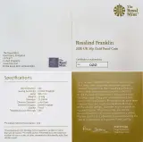 2020 Rosalind Franklin Gold Proof 50 Pence Coin cert and specifications