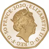 2020 Rosalind Franklin Gold Proof 50 Pence Coin obverse