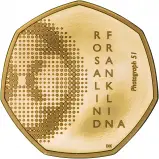 2020 Rosalind Franklin Gold Proof 50 Pence Coin reverse