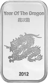 1 oz Silver Bar Suisse Gold Year of the Dragon - Pre-Owned