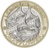 2020 400th Anniversary of the Voyage of the Mayflower Brilliant Uncirculated £2 Coin
