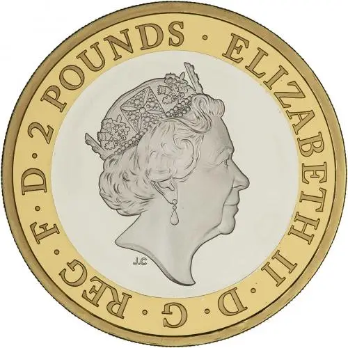 2020 400th Anniversary of the Voyage of the Mayflower Silver Proof £2 Coin obverse