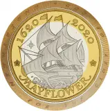 2020 400th Anniversary of the Voyage of the Mayflower Silver Proof £2 Coin rim inscription
