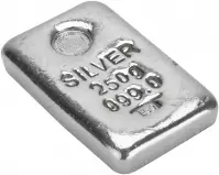 Silver 250 Gram Emirates Bar Without Cert Pre-Owned Emirates Fine Gold side view