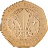 2007 100th Anniversary of the Scouts Gold Proof 50 Pence Coin