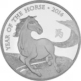 2014 Year of the Horse UK Lunar Silver Proof 5 oz Coin reverse