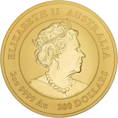 2021 Year of the Ox Perth Mint Lunar 2 oz Gold Bullion Coin obverse