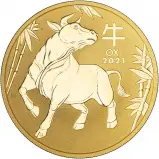 2021 Year of the Ox Perth Mint Lunar 2 oz Gold Bullion Coin