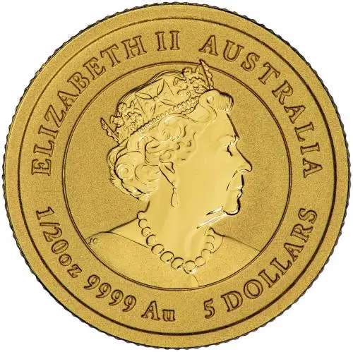 2021 Year of the Ox Perth Mint Lunar 0.05 oz Gold Bullion Coin obverse