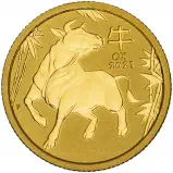 2021 Year of the Ox Perth Mint Lunar 0.05 oz Gold Bullion Coin