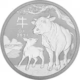 2021 Year of the Ox Perth Mint Lunar 1 oz Silver Bullion Coin