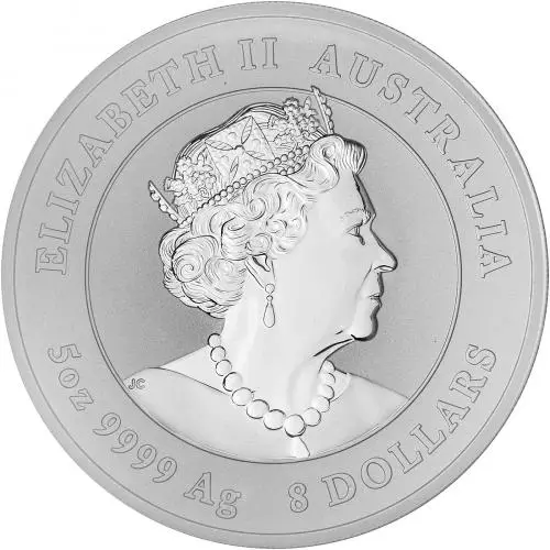 2021 Year of the Ox Perth Mint Lunar 5 oz Silver Bullion Coin obverse