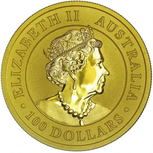 2021 Gold 1 oz Kangaroo Nugget $100 Perth Mint Bullion Coin obverse chards image crop