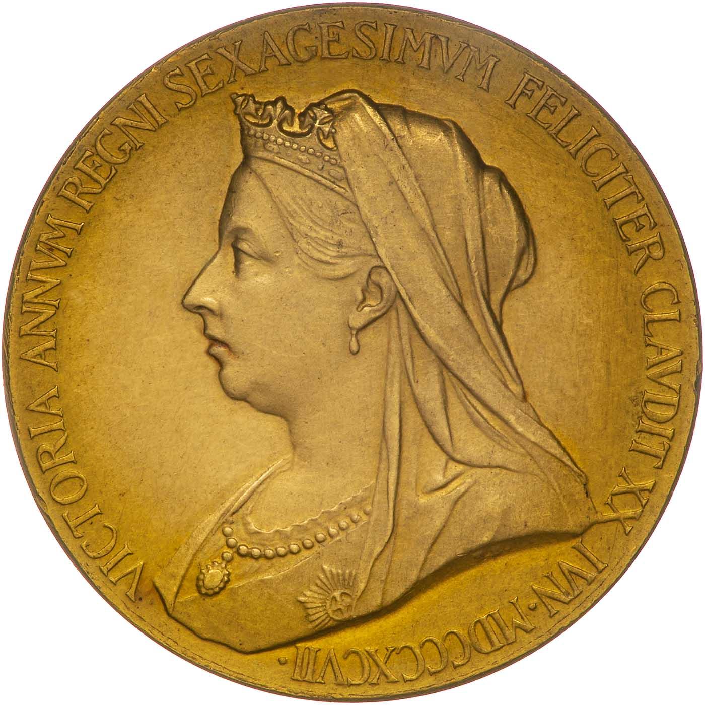 1897 Gold Diamond Jubilee Small Medallion With Box | Chards