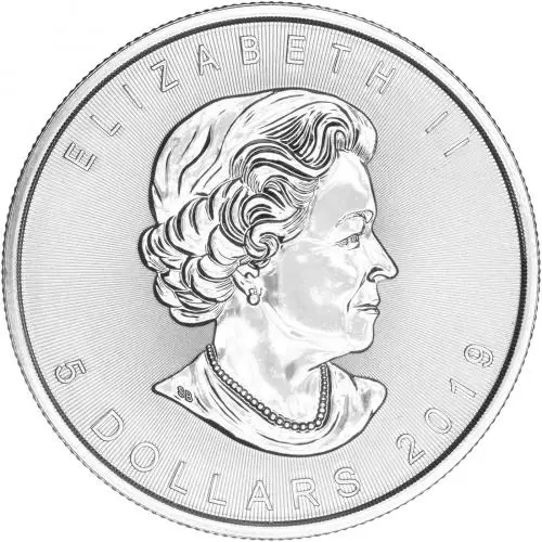 2019 Silver Bullion 1 Ounce Maple Coin Royal Canadian Mint - Pre-Owned obverse