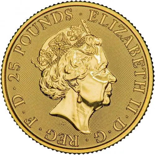 2018 0.25 oz Gold Coin Queen's Beasts Bullion Unicorn of Scotland obverse