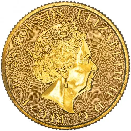 2019 Gold 0.25 oz Queen's Beasts 'Falcon of the Plantagenets' Bullion Coin obverse