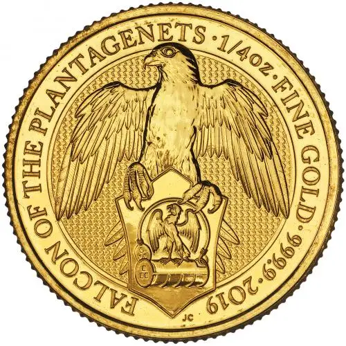 2019 Gold 0.25 oz Queen's Beasts 'Falcon of the Plantagenets' Bullion Coin reverse